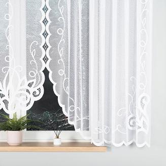 Firanka żakardowa gotowa na żabki EWELINA 400x160 biała