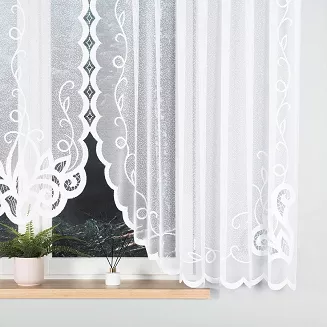 Firanka żakardowa gotowa na żabki EWELINA 400x160 biała