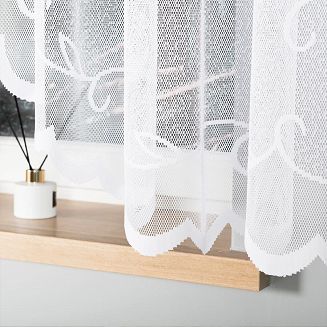 Firanka żakardowa gotowa na żabki EWELINA 400x160 biała
