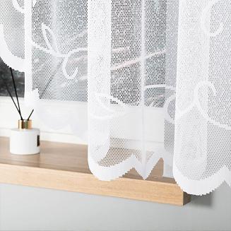 Firanka żakardowa gotowa na żabki EWELINA 400x160 biała