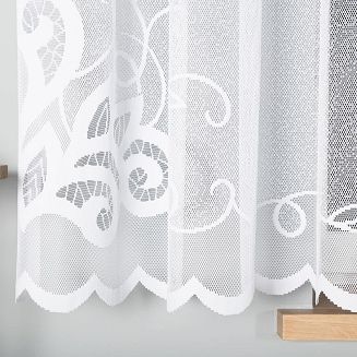 Firanka żakardowa gotowa na żabki EWELINA 400x160 biała