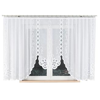 Firanka żakardowa gotowa na żabki EWELINA 400x160 biała