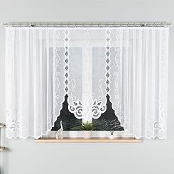 Firanka żakardowa gotowa na żabki EWELINA 400x160 biała