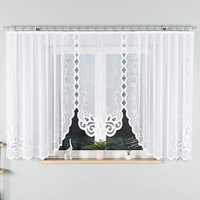 Firanka żakardowa gotowa na żabki EWELINA 400x160 biała