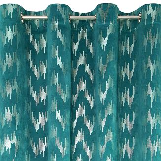 Zasłona gotowa na przelotkach CHILL 140x250 Eurofirany turkusowy/srebrny