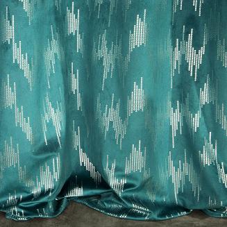 Zasłona gotowa na przelotkach CHILL 140x250 Eurofirany turkusowy/srebrny