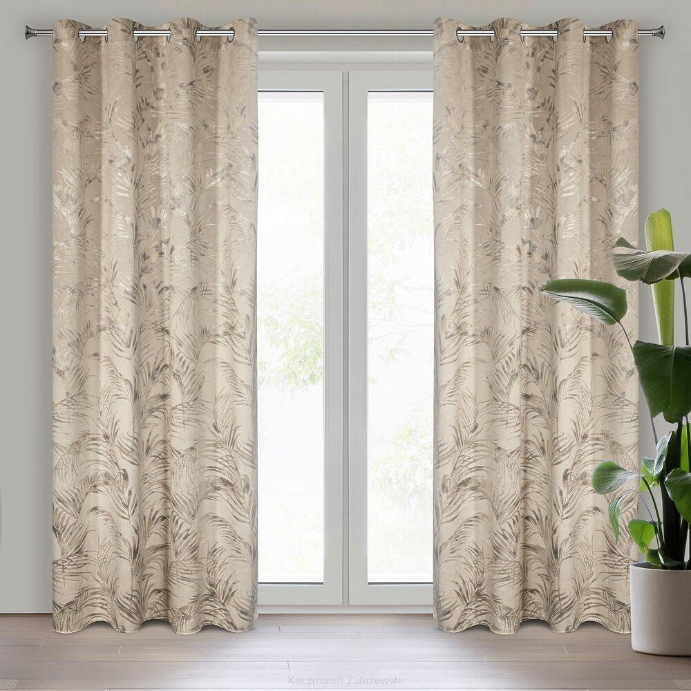 Zasłona gotowa na przelotkach DEBRA Eurofirany beżowy