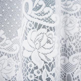 Firanka żakardowa gotowa na żabki DEMETRIA 300x160 biała