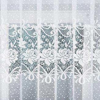 Firanka żakardowa gotowa na żabki DEMETRIA 300x160 biała