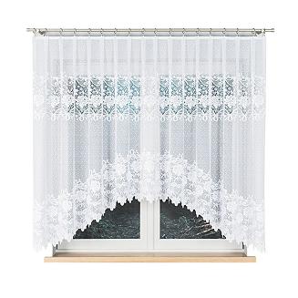 Firanka żakardowa gotowa na żabki DEMETRIA 300x160 biała