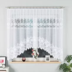 Firanka żakardowa gotowa na żabki DEMETRIA 300x160 biała