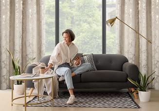 Zasłona gotowa na przelotkach RAJA 140x250 Eurofirany beżowy