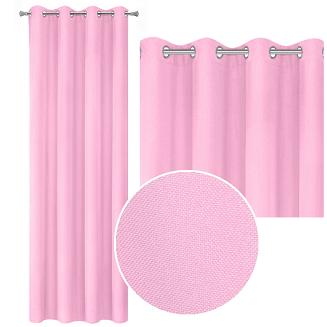 Zasłona gotowa na przelotkach RITA 140x250 Eurofirany jasnoróżowa