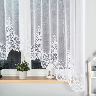 Firanka żakardowa gotowa na żabki BERENIKA 300x170 biała