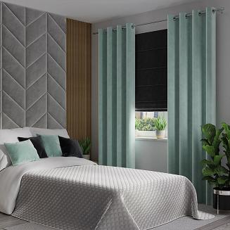 Zasłona gotowa na przelotkach VELVI 140x240 miętowa