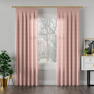 Zasłona gotowa na taśmie VELVI 140x260 pudrowa