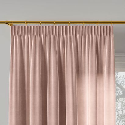 Zasłona gotowa na taśmie VELVI 140x260 pudrowa