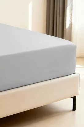 Prześcieradło bambusowe z gumką 160x200 szare