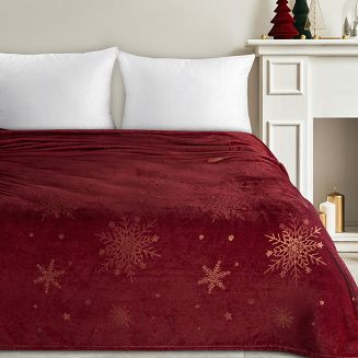 Koc świąteczny KOC27 150x200 Eurofirany bordowy