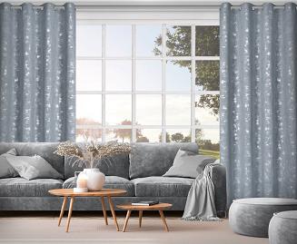 Zasłona gotowa na przelotkach SOLANA 140x250 Eurofirany niebieski