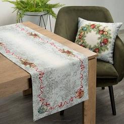 Bieżnik dekoracyjny gobelin 47x140 Eurofirany wzór świąteczny