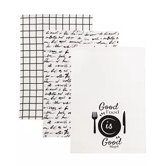 GOOD FOOD GOOD MOOD Komplet 3 ścierek kuchennych, rozmiar 40x60cm S00014/SCI/001/040060/1
