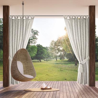 Zasłona gotowa na szelkach GARDEN 155x240  ogrodowa beżowa w liście