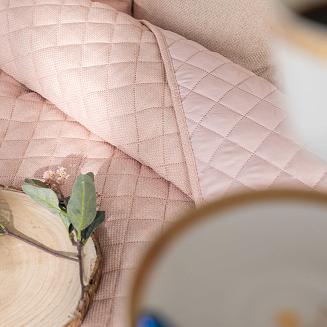 Narzuta dekoracyjna MOLLY 220x240cm pikowana strukuralna pudrowy róż