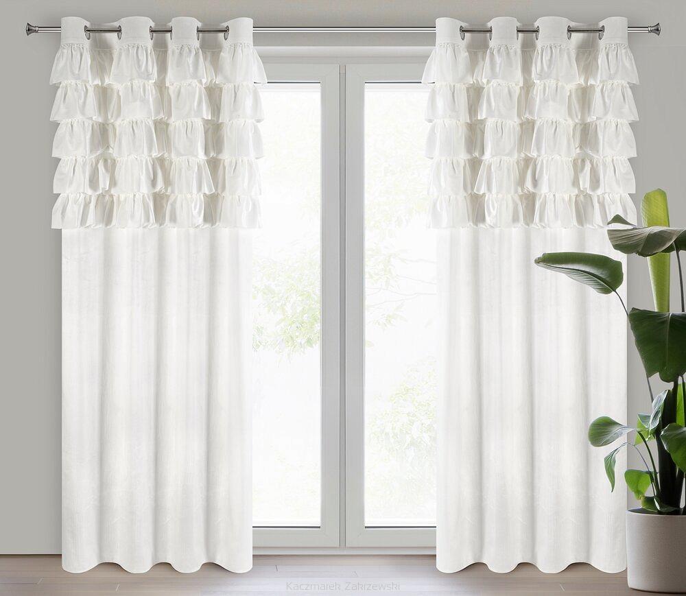 Zasłona gotowa na przelotkach AURA 140x250 Eurofirany biały