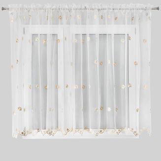 Firana gotowa na taśmie WIKTORIA 400x160 Eurofirany biały/złoty