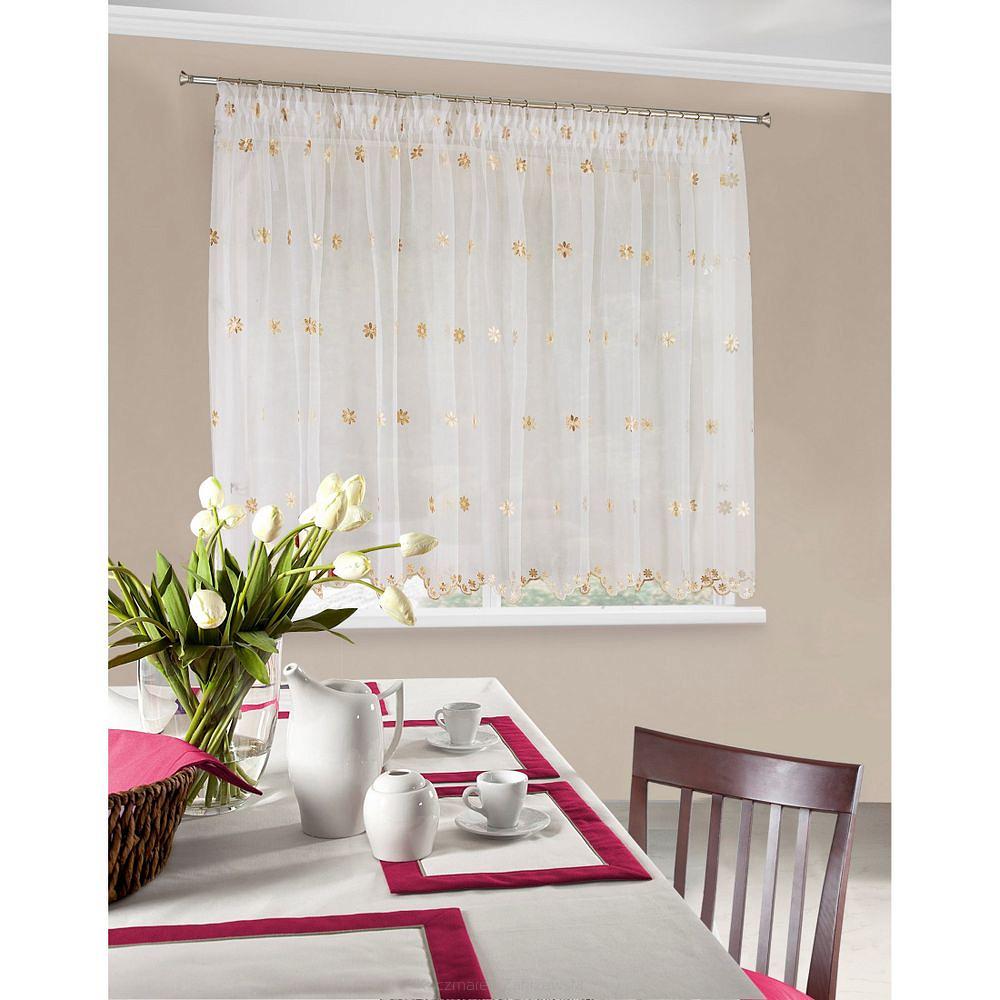 Firana gotowa na taśmie WIKTORIA 400x160 Eurofirany biały/złoty