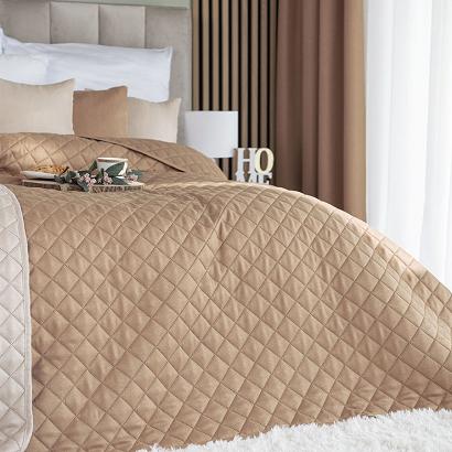 Narzuta dekoracyjna JODEŁKA 170x210 pikowana ciemnobeżowa