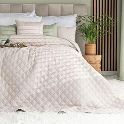 Narzuta dekoracyjna MOLLY 170x210cm pikowana strukuralna ciepły beżowy