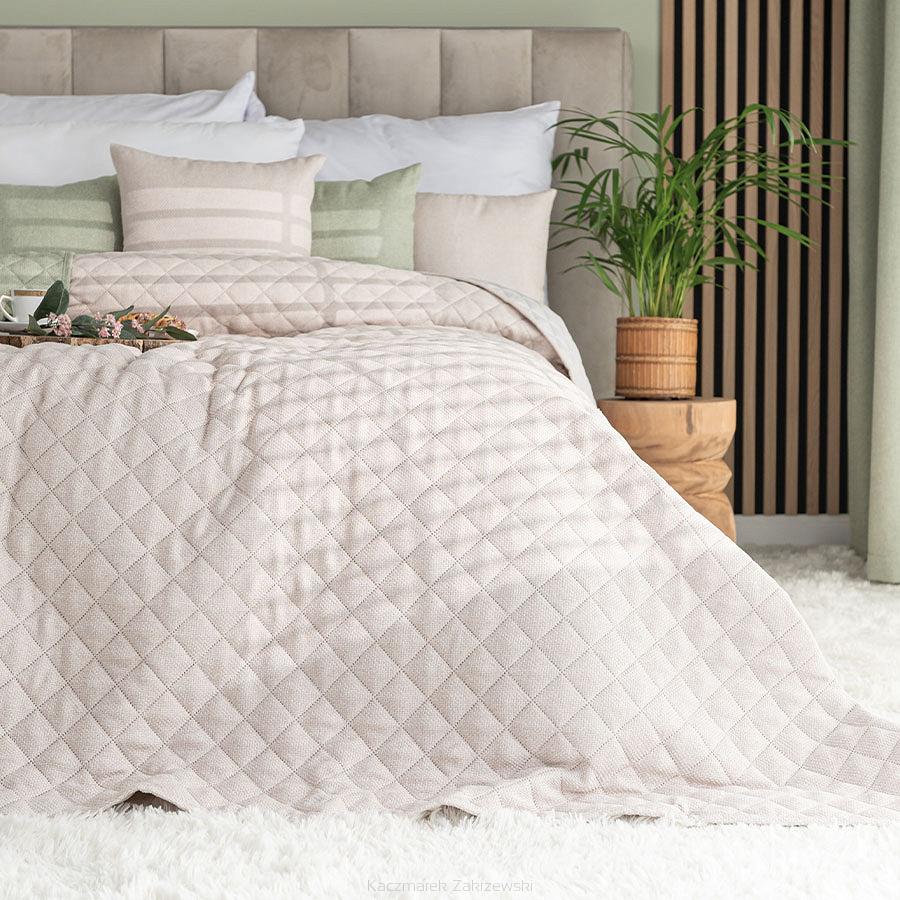 Narzuta dekoracyjna MOLLY 170x210cm pikowana strukuralna ciepły beżowy