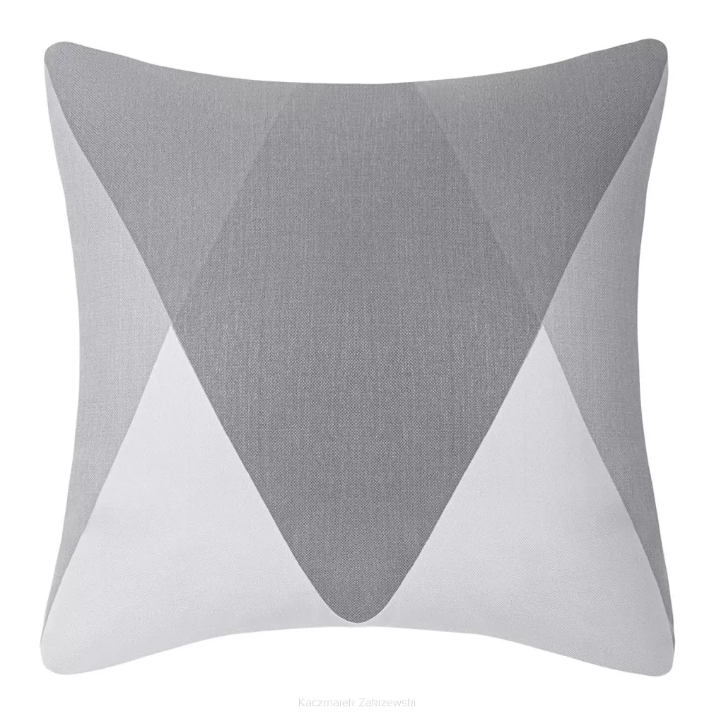 Poszewka dekoracyjna CARO 45x45 biała szara geometria