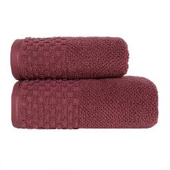 Ręcznik bawełniany NEPTUN 50x90 burgundowy ze złotą nitką