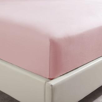 Prześcieradło satyna bawełniana z gumką 200x200 SIN pudrowe