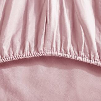 Prześcieradło satyna bawełniana z gumką 90x200 SIN pudrowe