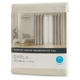 Zasłona gotowa na przelotkach DARLA 140x250 Eurofirany kremowy