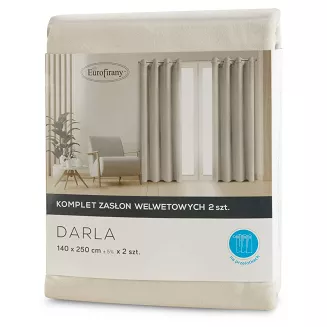 Zasłona gotowa na przelotkach DARLA 140x250 Eurofirany kremowy
