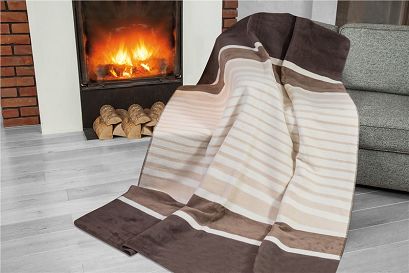 Koc Greno Glamour 150x200 Simple cappuccino beżowy brązowy w pasy