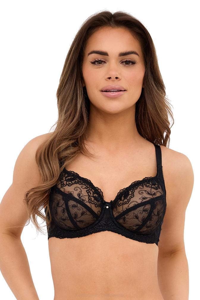 Biustonosz z haftem Soft Marianna 043 miękki czarny