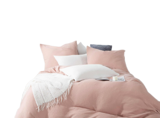 Pościel bawełniana MUŚLINOWA 140x200 pudrowa