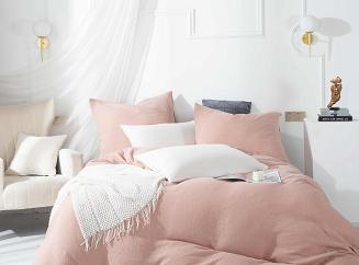 Pudrowa Bawełniana Pościel Muślinowa 140x200