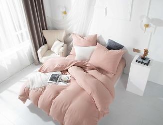 Pudrowa Bawełniana Pościel Muślinowa 140x200