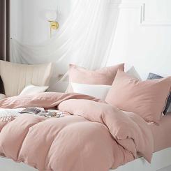 Pudrowa Bawełniana Pościel Muślinowa 140x200