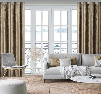 Zasłona gotowa na przelotkach MARSALA 140x250 Eurofirany brązowy/szampański