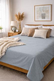 Prześcieradło bawełniane bez gumki 140x200 noris popielate