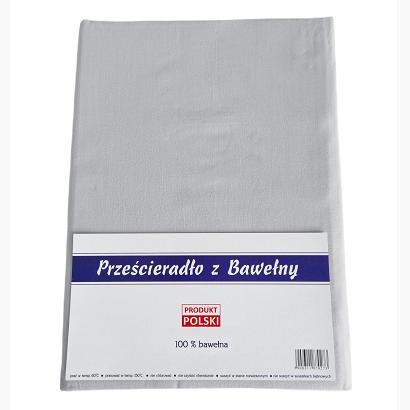 Prześcieradło bawełniane bez gumki 140x200 noris popielate