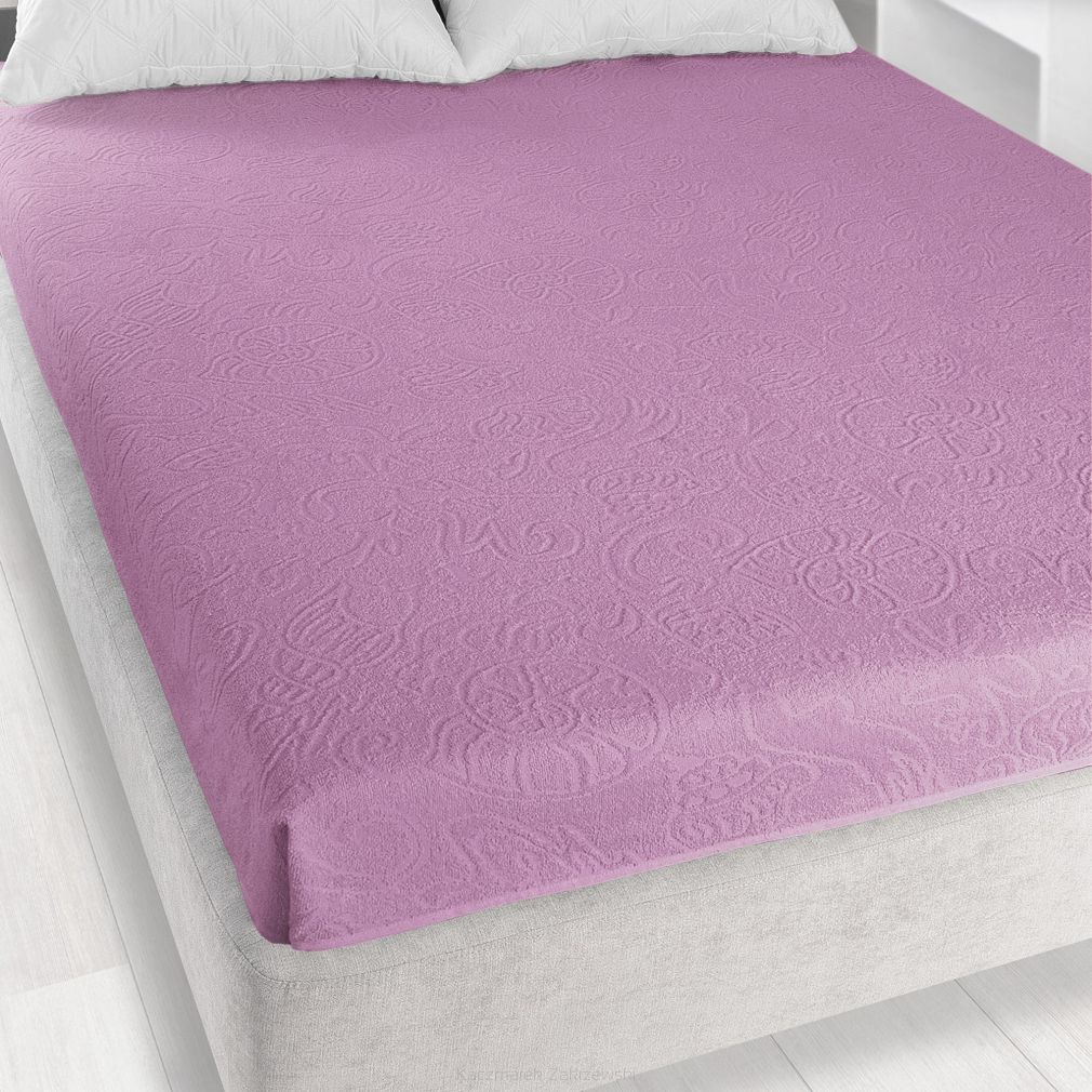 Prześcieradło frotte bez gumki Tulipan 175x220 ZWOLTEX wrzos